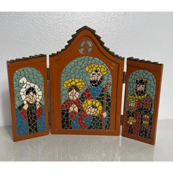 Vintage South American Style Tile On Clay Pottery Religious Icon Christianity - Picture 1 of 9